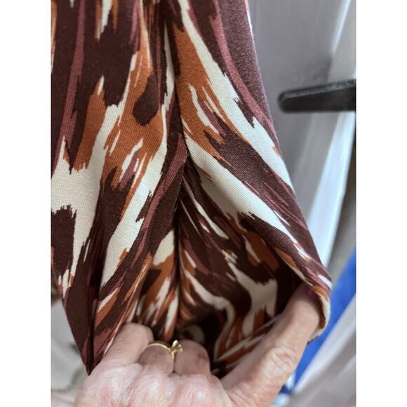 Garnet Hill Brown Knee Length Button Front Knit Tank Dress Sz L - Picture 3 of 7